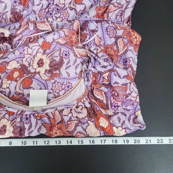 Knox Rose Womens Tiered Midi Dress Size Small Purple Floral Cottagecore Boho NWT - Picture 7 of 8